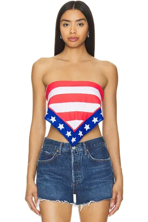 The Laundry Room Top de bandana freedom printed en color red,white talla all en Red White & Blue - Red,White. Talla all.