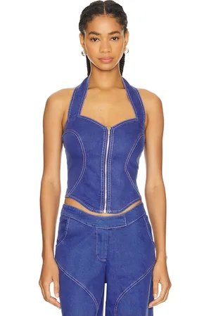 BY.DYLN Top corsé ramona en color denim-dark talla M en - Denim-Dark. Talla M (también en S).
