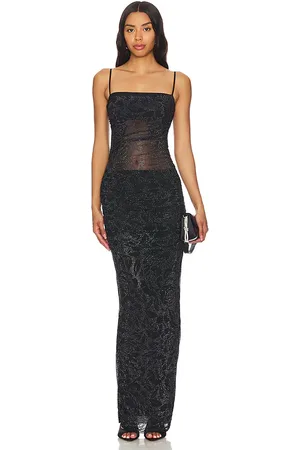 AFRM Vestido jennan rose en color negro talla L en - Black. Talla L (también en XL, XXS).
