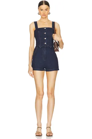 Amanda Uprichard Royston romper en color denim-dark talla L en - Denim-Dark. Talla L (también en S, XS).