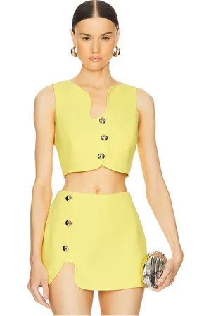 Amanda Uprichard Chaleco puzzle en color amarillo talla L en - Yellow. Talla L (también en M, S, XS).
