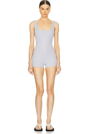 GRLFRND Rib double tank romper en color gris talla L en - Grey. Talla L (también en XL).