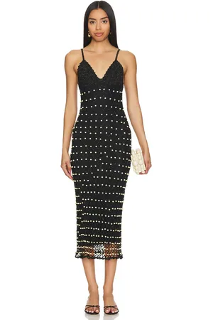 Capittana Vestido midi con cuentas deb en color talla M/L en - Black. Talla M/L (también en XL, XS/S).