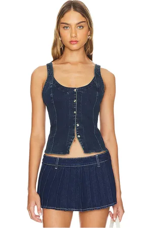 Free People Chaleco kara en color denim-dark talla L en - Denim-Dark. Talla L (también en S).