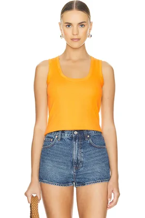 Goldie Estelle Tanque de cultivo de costillas cotton en color naranja talla L en - Orange. Talla L (también en M, S, XL, XS).