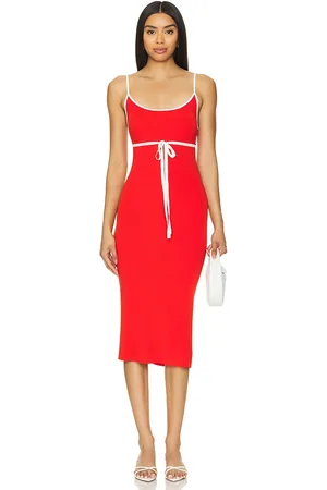 Amanda Uprichard Vestido punto lucy en color talla L en - Red. Talla L (también en M, S).