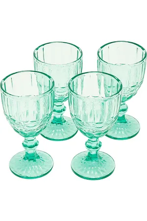 Chefanie Cristalería teal stem glasses set of 4 en color azul cerceta talla all en N/A - Teal. Talla all.