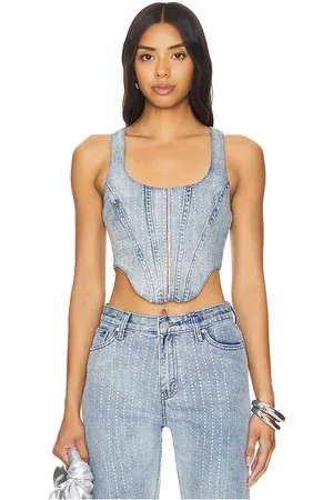 superdown Ileen corset top en color denim claro talla M en - Denim-Light. Talla M (también en S, XS, XXS).