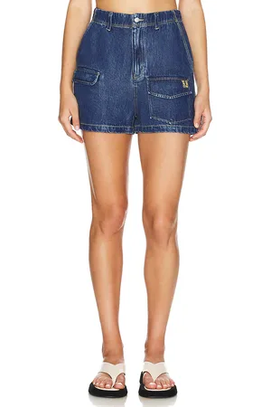 MONROW Short de mezclilla soft en color denim-medium talla S en - Denim-Medium. Talla S (también en XS).