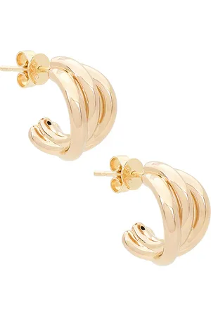 EF Collection Pendientes knot huggie en color oro metálico talla all en - Metallic Gold. Talla all.