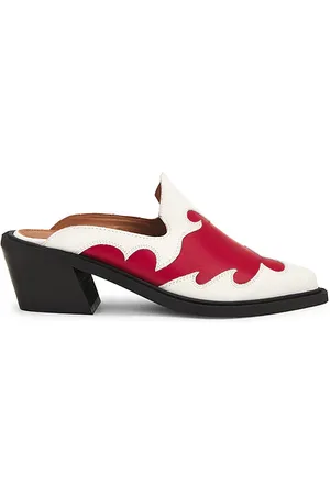 ALOHAS Pantuflas weston bicolor leather en color white,red talla 37 en - White,Red. Talla 37 (también en 38).