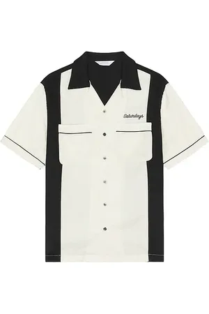 Saturdays NYC Camisa canty en color cream, black talla S en - Cream, Black. Talla S (también en XL/1X).