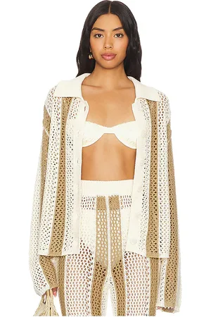 Lovers And Friends Kerim stripe top en color bronce talla L en - Tan. Talla L (también en M, S, XL, XS).