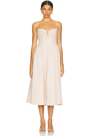ASTR Vestido midi sarai en color beige talla L en - Beige. Talla L (también en XL).