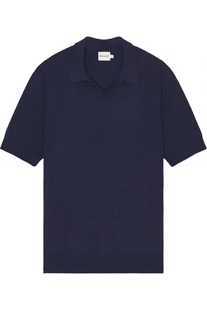 Bound Ribbed knit polo en color azul talla L en - Blue. Talla L (también en S).