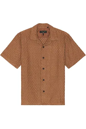 RAG&BONE Camisa avery diamond en color marrón talla M en - Brown. Talla M (también en S).