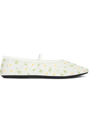 Jeffrey Campbell Zapato plano dancer emb en color blanco talla 7.5 en - White. Talla 7.5 (también en 8, 8.5).