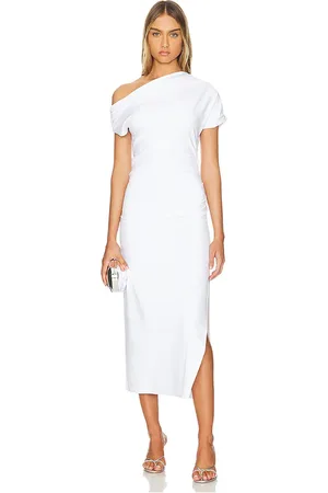 Amanda Uprichard Vestido midi columba en color ivory talla M en - Ivory. Talla M (también en S, XS).