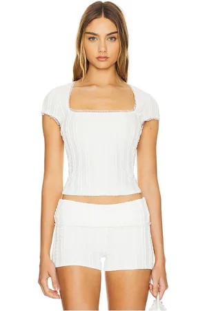 DANIELLE GUIZIO Zera top en color talla L en - White. Talla L (también en M, S, XL, XS).