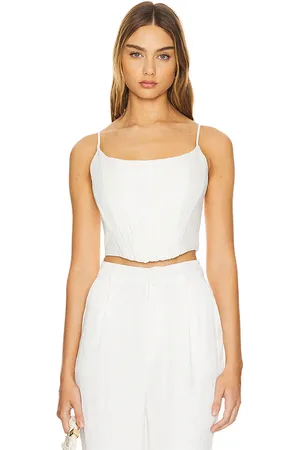 Karina Grimaldi Claudia corset top en color talla M en - White. Talla M (también en S, XS).