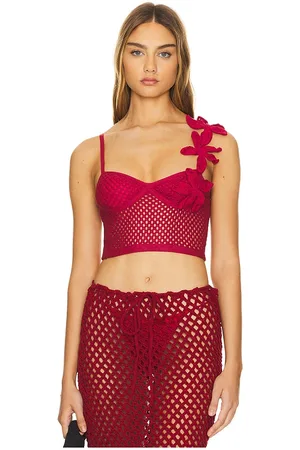 Agua Bendita Top corto ziah en color fucsia talla L en - Fuchsia. Talla L (también en M, S, XL, XS).