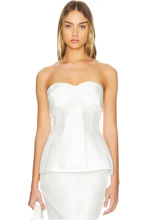 Nicholas Coraline strapless fan pleat top en color blanco talla 10 en - White. Talla 10 (también en 2, 4, 6, 8).