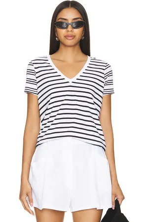 Goldie Estelle Camiseta de niño con cuello en v mix stripe en color blanco talla S en - White. Talla S (también en XS).