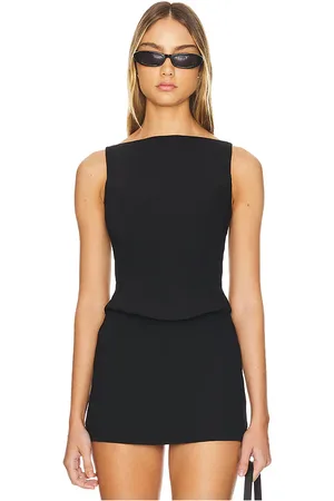 Amanda Uprichard X revolve ines top en color talla L en - Black. Talla L (también en M, S, XL, XS).