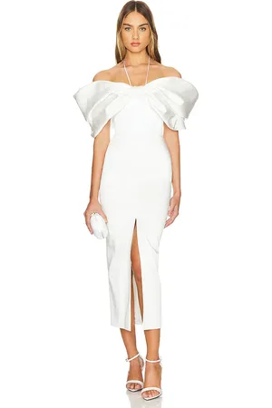 Rasario Vestido midi con detalles de lazo en color talla 38/6 en - White. Talla 38/6 (también en 40/8).