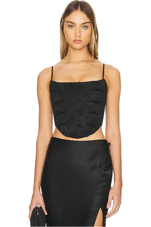 Sau Lee Nadia corset top en color talla 0 en - Black. Talla 0 (también en 4, 6).