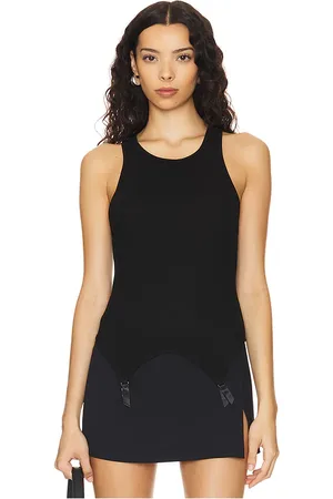Kiki de Montparnasse Camiseta tirantes ribbed garter en color talla S en - Black. Talla S (también en XS).