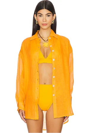 Vitamin A Camisa playa boyfriend en color naranja talla M en - Orange. Talla M (también en S, XS).