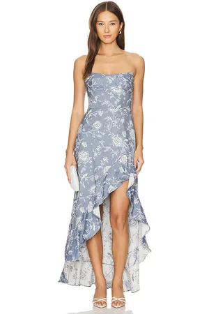 Amanda Uprichard Vestido alyse en color denim claro talla M en - Denim-Light. Talla M (también en XS).