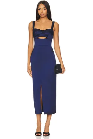 Nicholas Vestido midi gia corset en color talla 10 en - Navy. Talla 10 (también en 8).