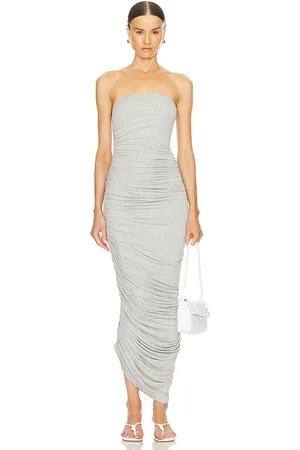 Norma Kamali Vestido largo strapless diana en color talla S en - Light Grey. Talla S (también en XS, XXS).