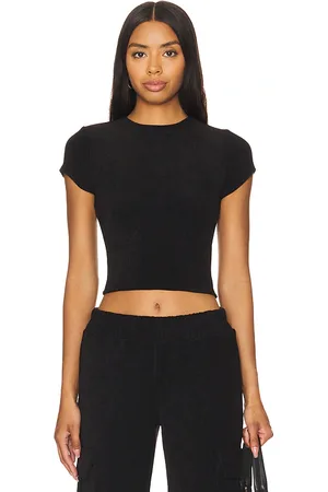 GOOD AMERICAN Terry tee en color negro talla 3X en - Black. Talla 3X (también en 5X, M).