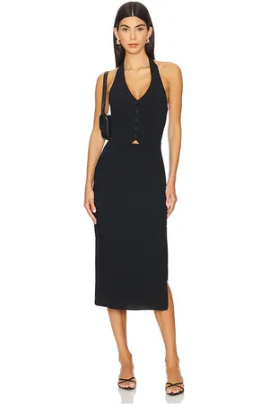 Amanda Uprichard Vestido isadore en color talla L en - Black. Talla L (también en M).