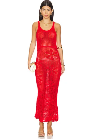 Asta Resort Vestido de punto abierto en color rojo talla M en - Red. Talla M (también en S, XL).