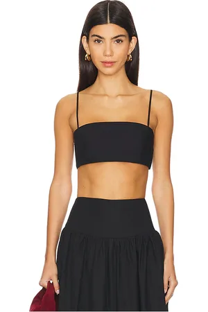 Susana Monaco Crop string top en color talla L en - Black. Talla L (también en XL).