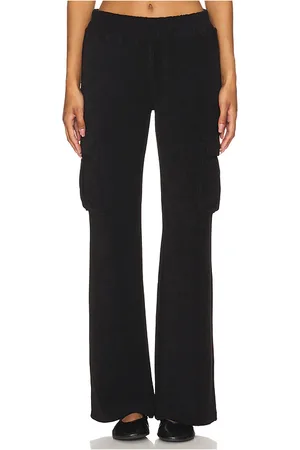 GOOD AMERICAN Pantalón tipo cargo de felpa en color negro talla 5X en - Black. Talla 5X (también en 4X, L).