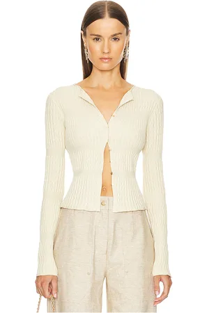 Cult Gaia Cárdigan irena knit en color crema talla L en - Cream. Talla L (también en M).