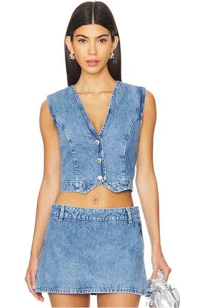 SER.O.YA Chaleco a medida shelly en color denim claro talla L en - Denim-Light. Talla L (también en M, XL, XS).