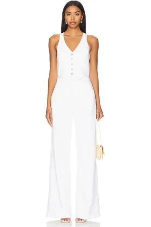 Amanda Uprichard X revolve ethan jumpsuit en color talla L en - White. Talla L (también en M, S, XL, XS).