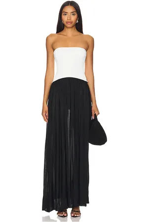 Solid Vestido sasha en color blanco, negro talla L en - White,Black. Talla L (también en M, S, XL, XS).