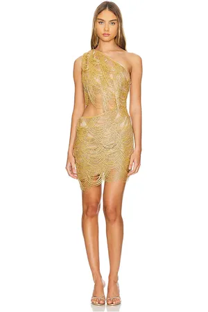 Bronx and Banco Minivestido wayla one shoulder en color oro metálico talla M en - Metallic Gold. Talla M (también en L, XL, XS)