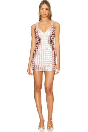 Lovers And Friends Vestido gilles sequin mini en color rosado talla L en - Pink. Talla L (también en M, S, XL, XS, XXS).