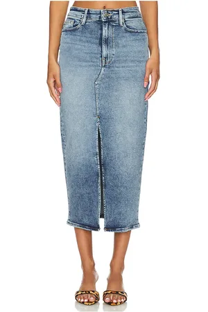 GOOD AMERICAN Falda midi con abertura en la parte delantera en color denim-medium talla 20 en - Denim-Medium. Talla 20 (tambié