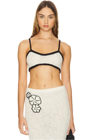 Asta Resort Camilla bralette en merino alpaca en color crema talla L en - Cream. Talla L (también en M, S, XL).