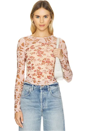 Free People Parte superior del jardín bettys en color coral talla S en - Coral. Talla S (también en XS).