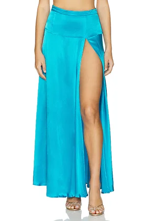 Runaway The Label Falda maxi cartia en color azul cerceta talla S en - Teal. Talla S (también en XS).